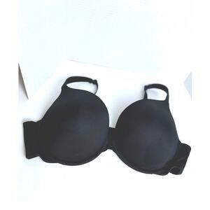 LANE BRYANT CACIQUE Boost Plunge Underwire Push Up Black Bra 42DDD